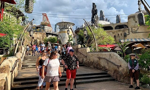 Entrance to Galaxy's Edge at Disney Hollywood Studios in Disney World Florida.