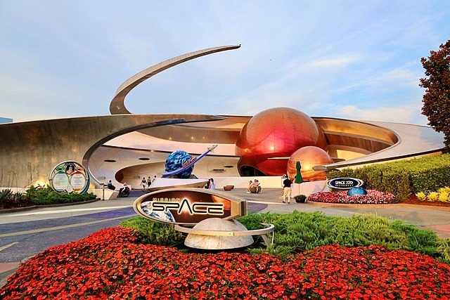 Mission space amusement ride entrance at Disney World Epcot Center