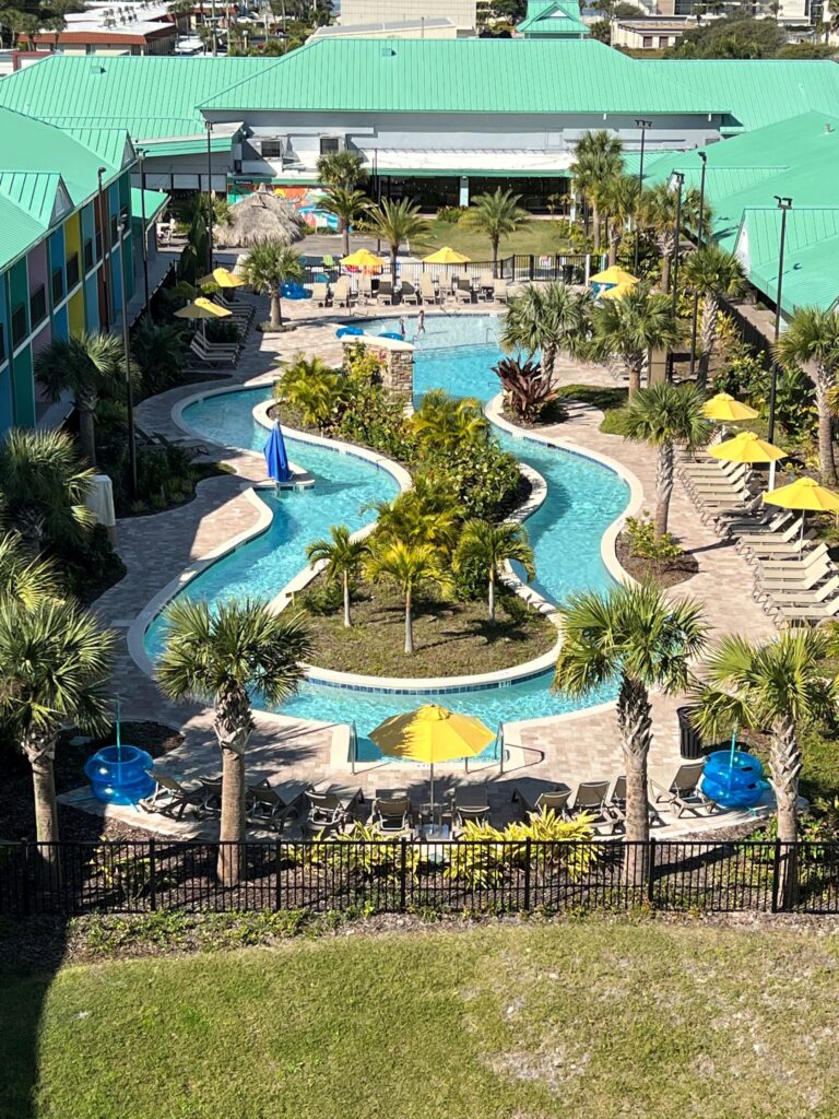 A lazy river at the Cocoa Beach Beachfront Hotel