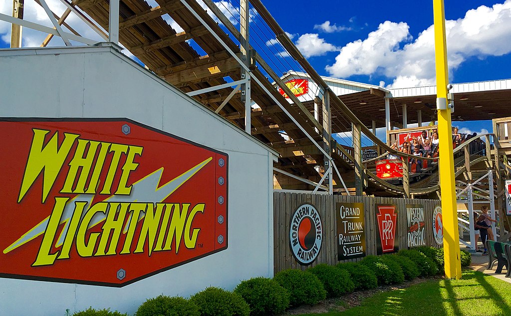 White Lightning roller coaster station