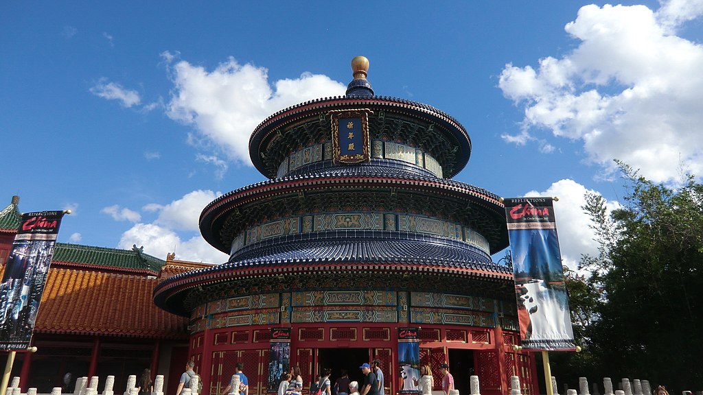 Image of the Chinese temple at Disney World Epcot Center