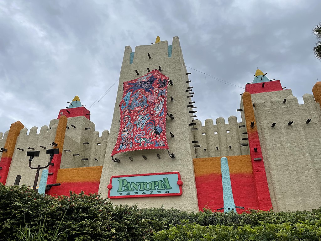 Entrance of Pantopia Theater at Busch Gardens Florida.