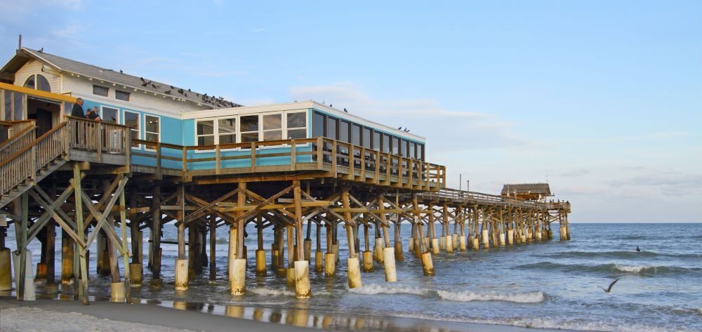 Scenic view of the pier near Days Inn Cocoa Beach Hotel, Florida.