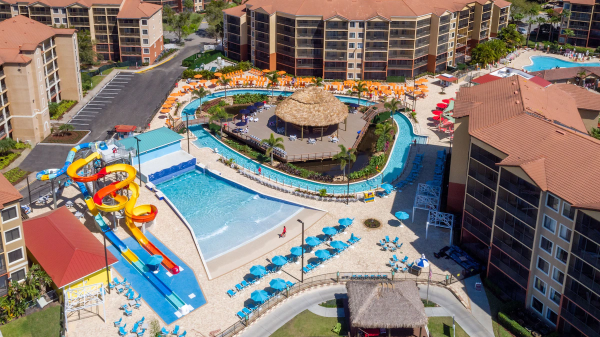 Image of the Westgate Resort pool in Cocoa Beach, a popular affordable Florida beach resort.