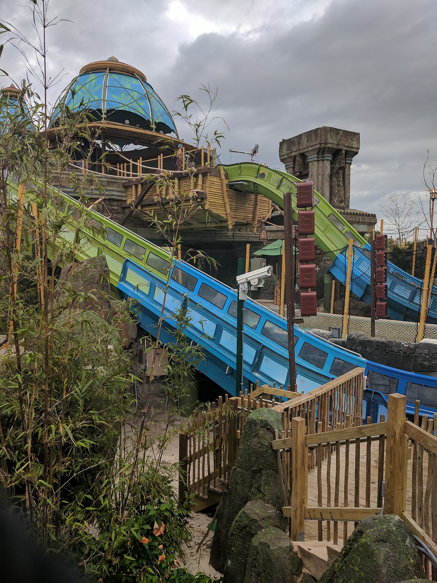 Krakatau Aqua Coaster at Volcano Bay with splash finale